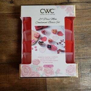 CWC Cook With Color 24-Piece Mini Heart Condiment Box Set - Red